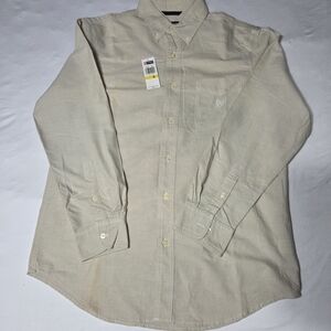 Chaps Light Khaki Casual Button Down Shirt